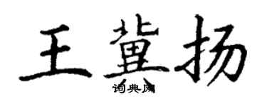 丁謙王冀揚楷書個性簽名怎么寫