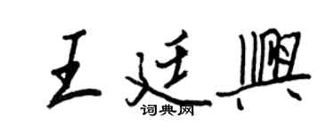王正良王廷興行書個性簽名怎么寫