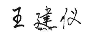 駱恆光王建儀行書個性簽名怎么寫