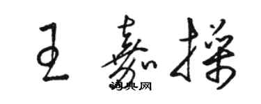 駱恆光王嘉操草書個性簽名怎么寫