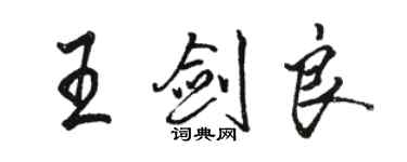 駱恆光王劍良行書個性簽名怎么寫