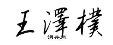 王正良王澤朴行書個性簽名怎么寫