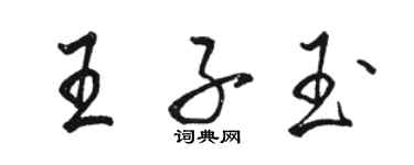駱恆光王子玉行書個性簽名怎么寫