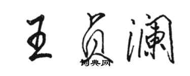 駱恆光王貞瀾行書個性簽名怎么寫