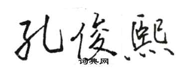 駱恆光孔俊熙行書個性簽名怎么寫