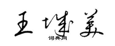 梁錦英王城美草書個性簽名怎么寫