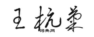 駱恆光王杭菊草書個性簽名怎么寫