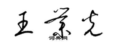 梁錦英王業光草書個性簽名怎么寫