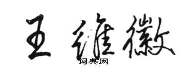 駱恆光王維徽行書個性簽名怎么寫