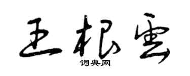 曾慶福王根雲草書個性簽名怎么寫