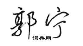 駱恆光郭寧行書個性簽名怎么寫