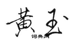 駱恆光黃玉行書個性簽名怎么寫