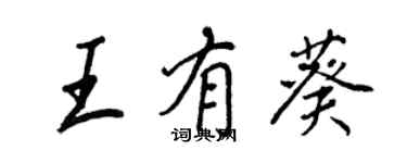 王正良王有葵行書個性簽名怎么寫