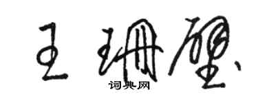 駱恆光王珊壁草書個性簽名怎么寫