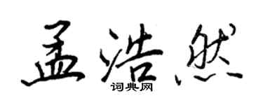 王正良孟浩然行書個性簽名怎么寫