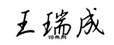 王正良王瑞成行書個性簽名怎么寫