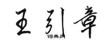 駱恆光王引章行書個性簽名怎么寫