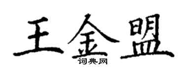 丁謙王金盟楷書個性簽名怎么寫
