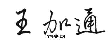 駱恆光王加通行書個性簽名怎么寫