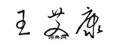 駱恆光王艾康草書個性簽名怎么寫