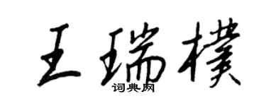 王正良王瑞朴行書個性簽名怎么寫