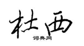 王正良杜西行書個性簽名怎么寫