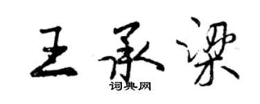 曾慶福王承梁行書個性簽名怎么寫