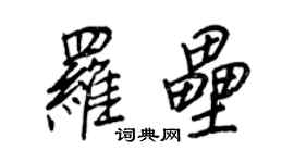 王正良羅壘行書個性簽名怎么寫