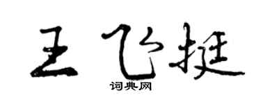 曾慶福王飛挺行書個性簽名怎么寫