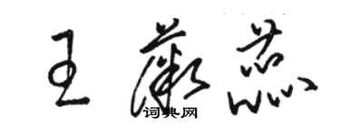 駱恆光王薇蕊草書個性簽名怎么寫