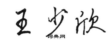 駱恆光王少欣行書個性簽名怎么寫