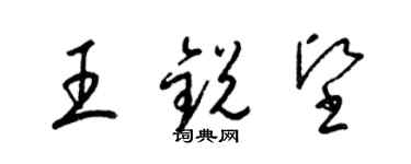 梁錦英王銳堅草書個性簽名怎么寫