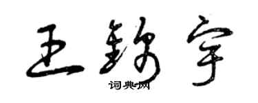 曾慶福王錦宇草書個性簽名怎么寫