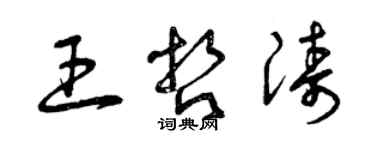 曾慶福王哲濤草書個性簽名怎么寫