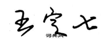 朱錫榮王定七草書個性簽名怎么寫