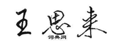 駱恆光王思來行書個性簽名怎么寫