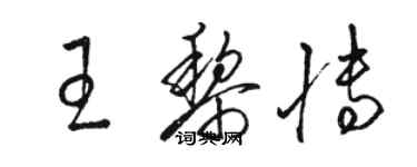 駱恆光王黎博草書個性簽名怎么寫