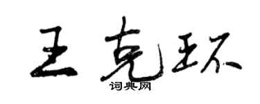 曾慶福王克環行書個性簽名怎么寫