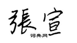 王正良張宣行書個性簽名怎么寫
