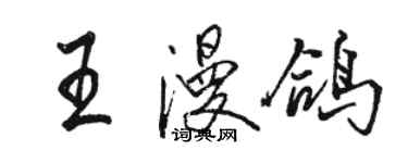 駱恆光王漫鴿行書個性簽名怎么寫