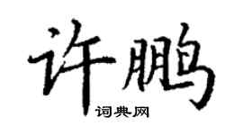 丁謙許鵬楷書個性簽名怎么寫