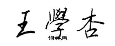 王正良王學杏行書個性簽名怎么寫
