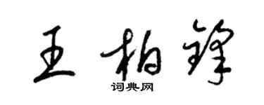 梁錦英王柏鋒草書個性簽名怎么寫