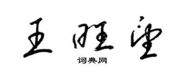 梁錦英王旺望草書個性簽名怎么寫