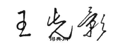 駱恆光王先影草書個性簽名怎么寫