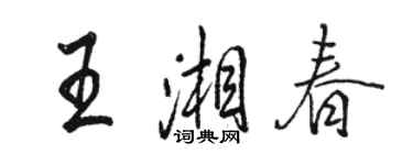 駱恆光王湘春行書個性簽名怎么寫