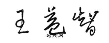 駱恆光王益智草書個性簽名怎么寫