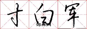 寸白軍怎么寫好看