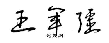 曾慶福王軍疆草書個性簽名怎么寫