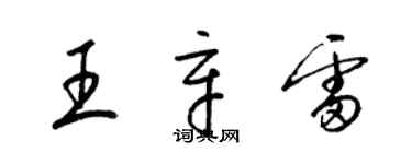 梁錦英王辛雷草書個性簽名怎么寫